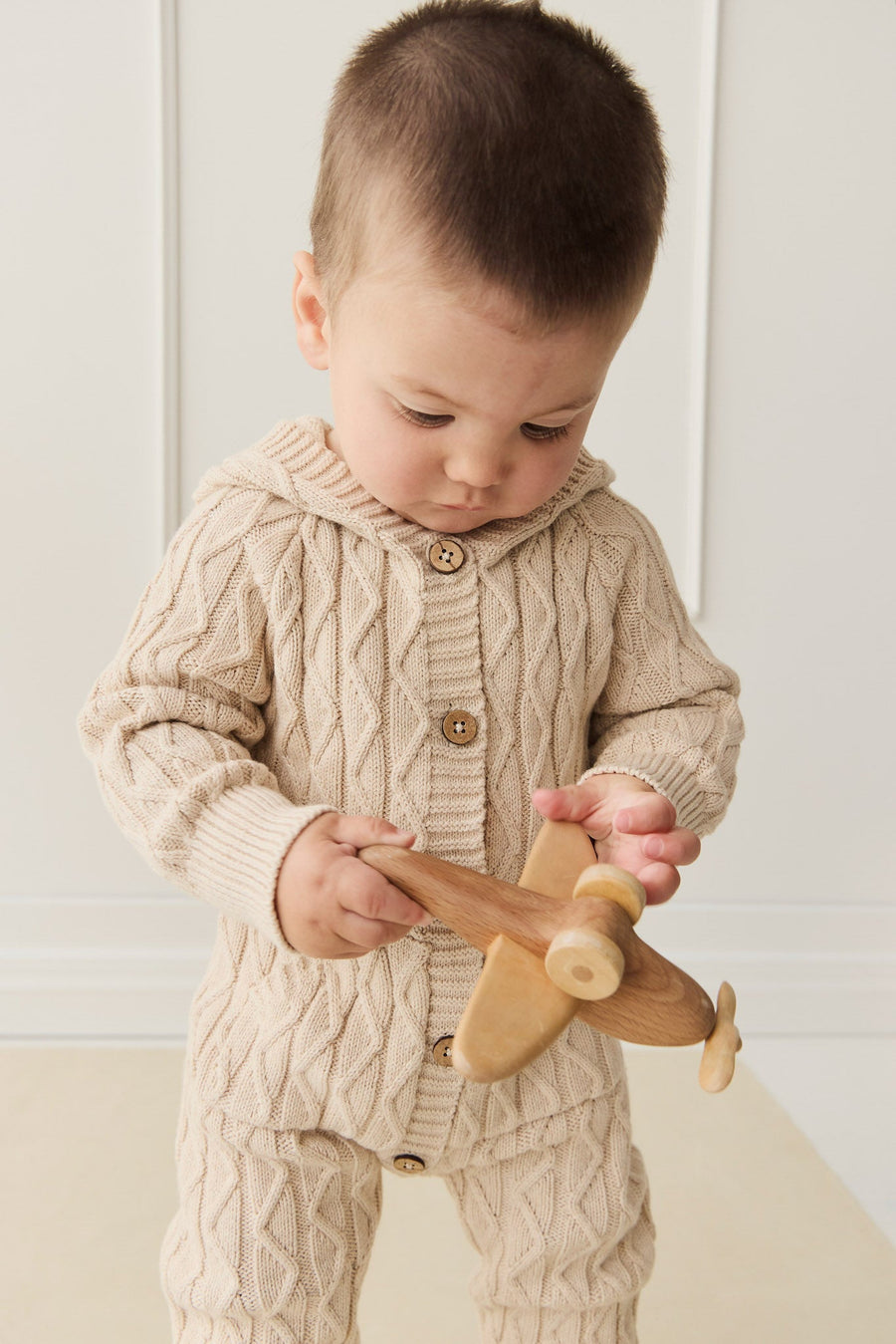 Benjamin Onepiece - Oatmeal Marle Childrens Onepiece from Jamie Kay USA