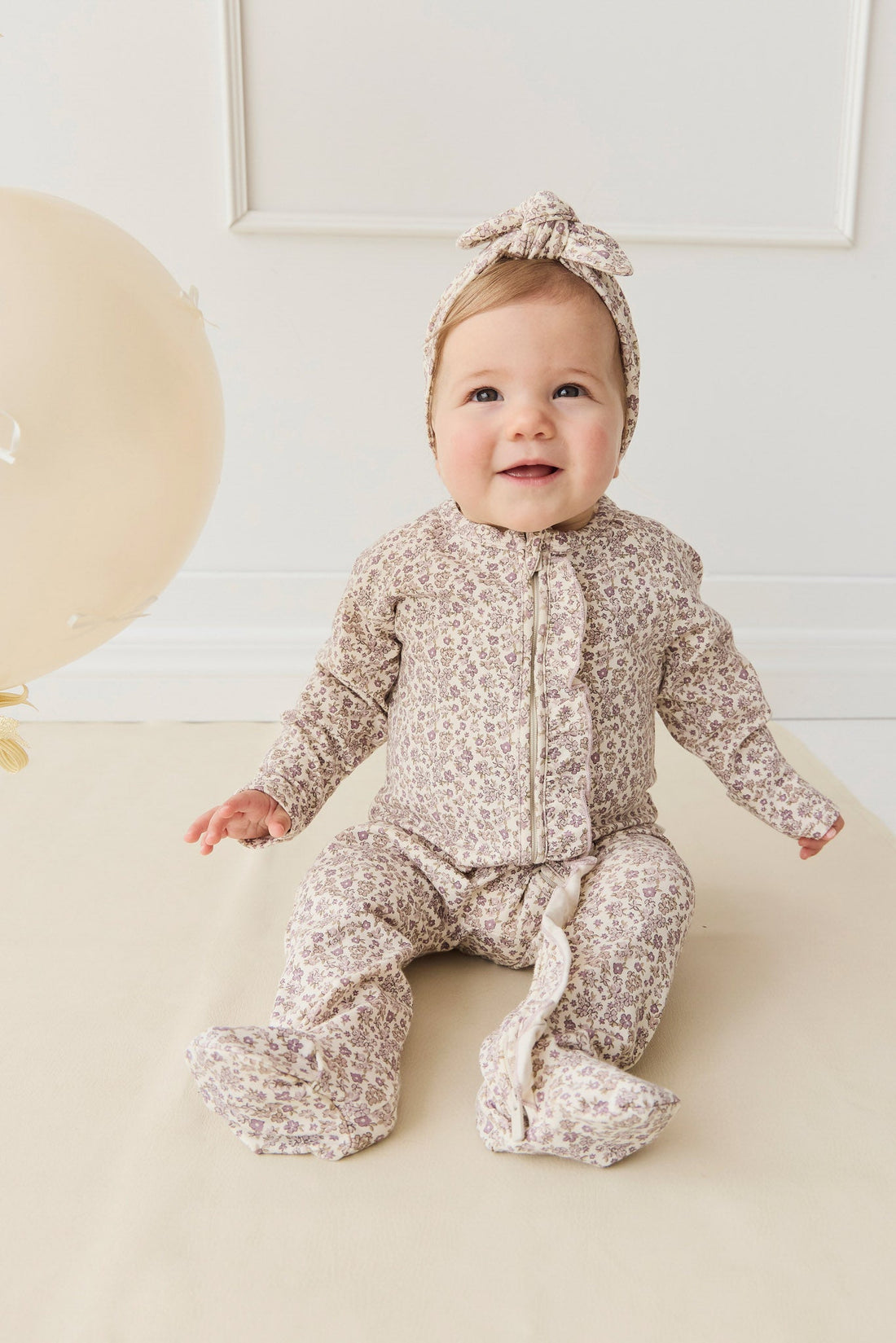 Organic Cotton Modal Frankie Onepiece - Amber Eggnog Childrens Onepiece from Jamie Kay USA