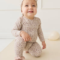 Organic Cotton Modal Long Sleeve Bodysuit - Amber Eggnog Childrens Bodysuit from Jamie Kay USA