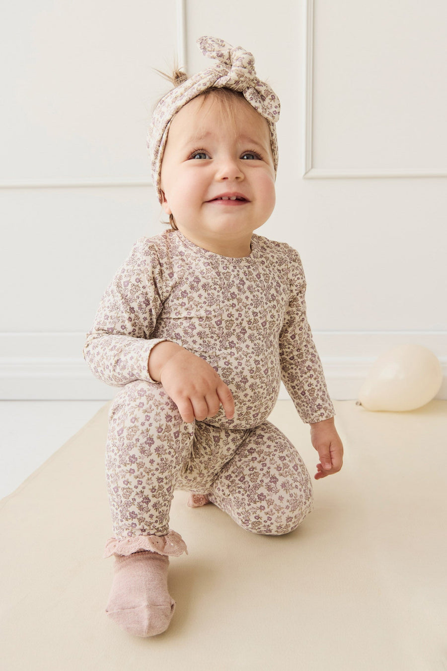 Organic Cotton Modal Everyday Legging - Amber Eggnog Childrens Legging from Jamie Kay USA