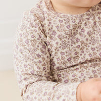 Organic Cotton Modal Long Sleeve Bodysuit - Amber Eggnog Childrens Bodysuit from Jamie Kay USA