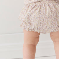 Organic Cotton Frill Bloomer - Amber Floral Lilac Ash Childrens Bloomer from Jamie Kay USA