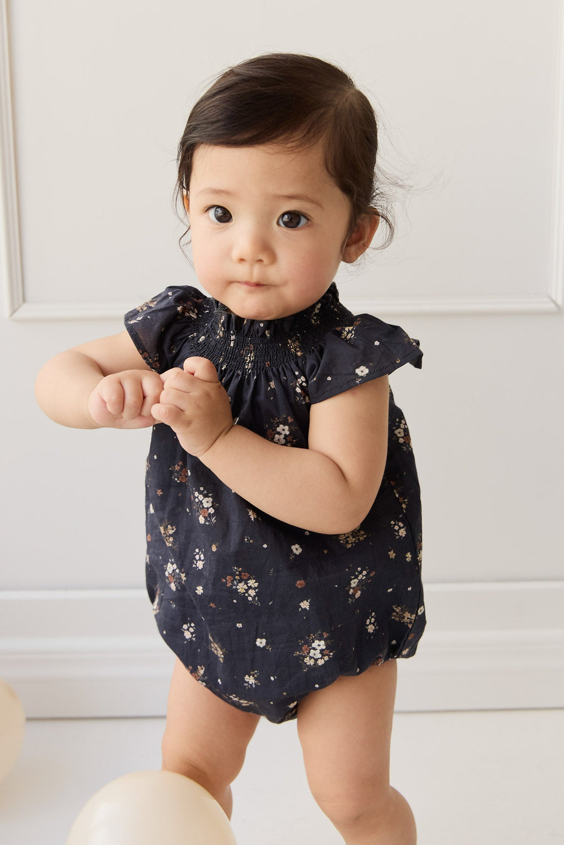 Organic Cotton Tamara Playsuit - Bouquet De Fleur Childrens Onepiece from Jamie Kay USA