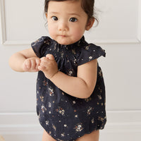 Organic Cotton Tamara Playsuit - Bouquet De Fleur Childrens Onepiece from Jamie Kay USA