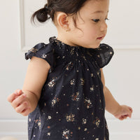 Organic Cotton Tamara Playsuit - Bouquet De Fleur Childrens Onepiece from Jamie Kay USA