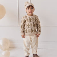 Enzo Jumper - Enzo Jacquard Oatmeal Marle Childrens Jumper from Jamie Kay USA