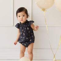 Organic Cotton Tamara Playsuit - Bouquet De Fleur Childrens Onepiece from Jamie Kay USA