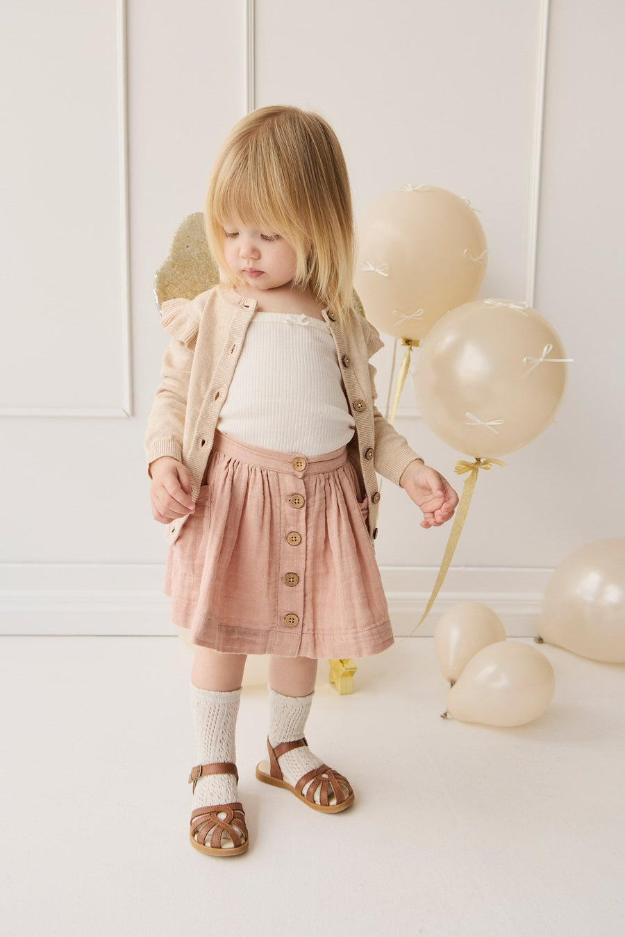 Organic Cotton Muslin Kennedy Skirt - Parfait Childrens Skirt from Jamie Kay USA