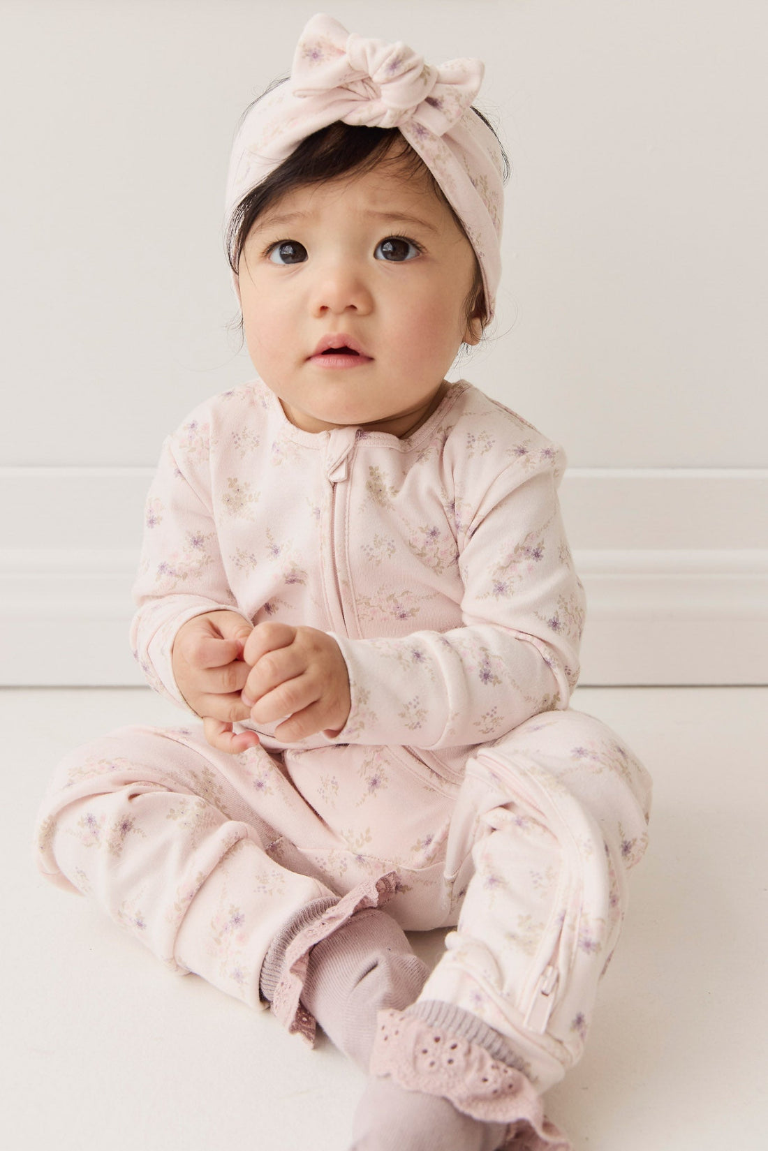 Organic Cotton Frankie Onepiece - Sweet Pea Floral Childrens Onepiece from Jamie Kay USA