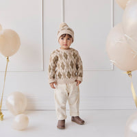 Enzo Jumper - Enzo Jacquard Oatmeal Marle Childrens Jumper from Jamie Kay USA