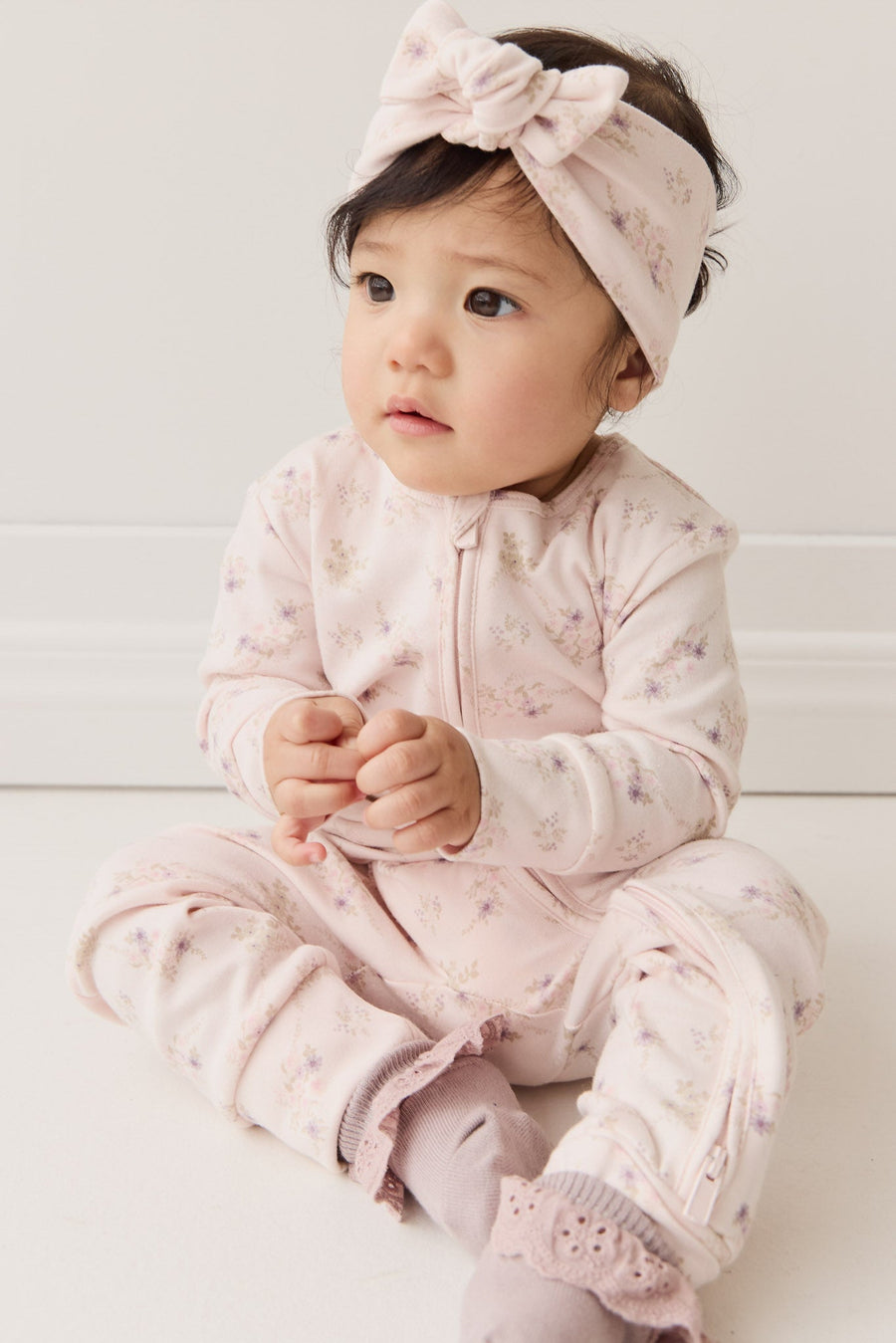 Organic Cotton Frankie Onepiece - Sweet Pea Floral Childrens Onepiece from Jamie Kay USA