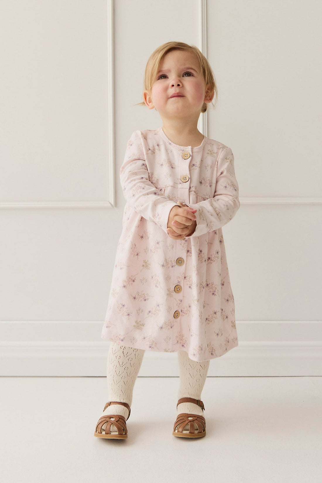 Organic Cotton Poppy Dress - Sweet Pea Floral Childrens Dress from Jamie Kay USA