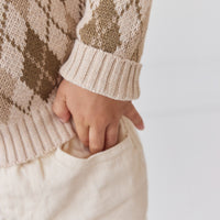 Enzo Jumper - Enzo Jacquard Oatmeal Marle Childrens Jumper from Jamie Kay USA