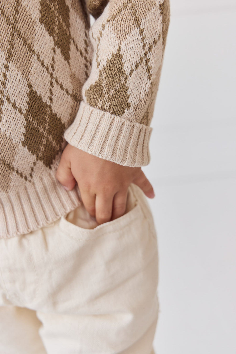 Enzo Jumper - Enzo Jacquard Oatmeal Marle Childrens Jumper from Jamie Kay USA