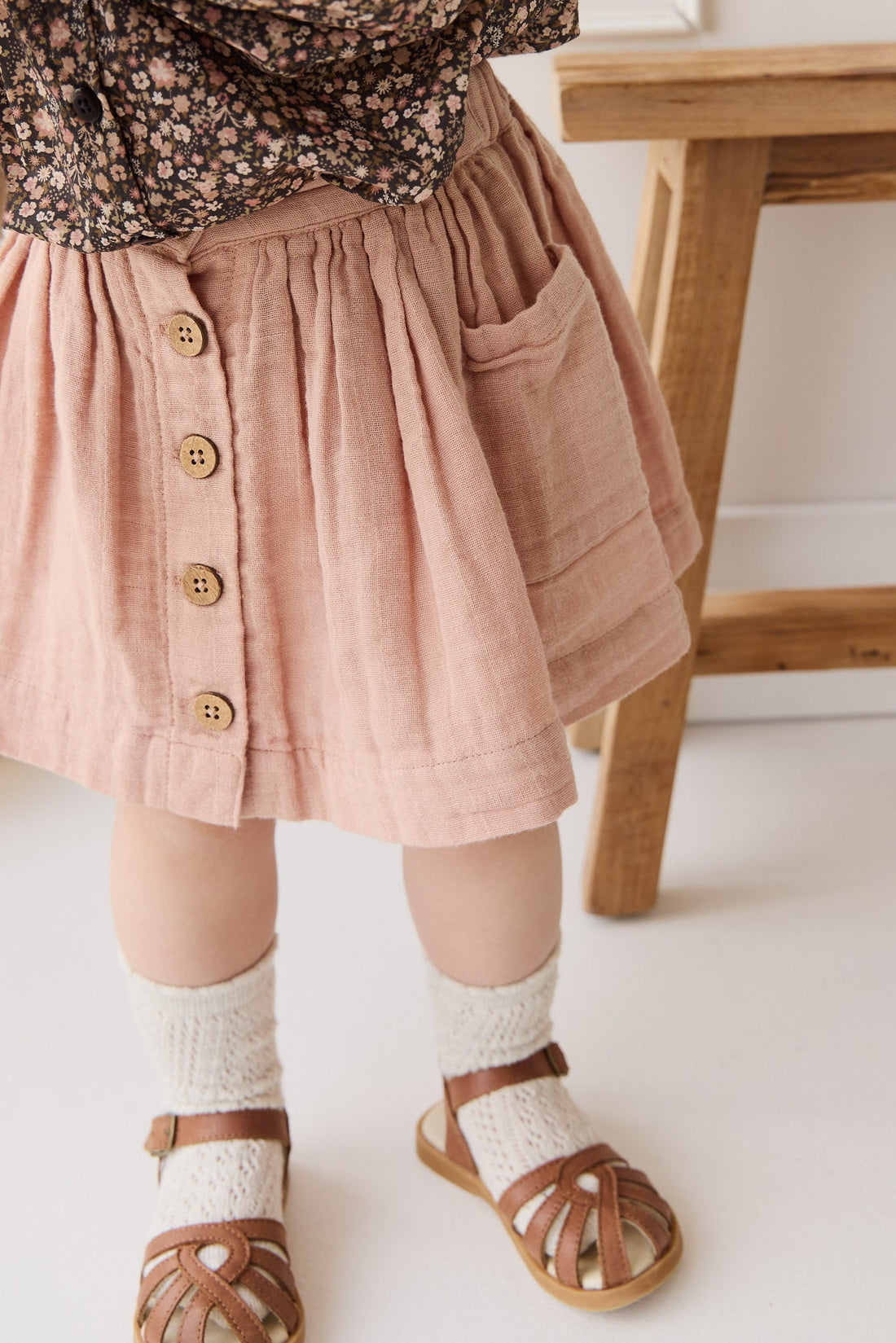 Organic Cotton Muslin Kennedy Skirt - Parfait Childrens Skirt from Jamie Kay USA