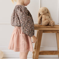 Organic Cotton Heather Blouse - Winter Moonless Night Childrens Top from Jamie Kay USA