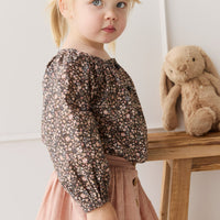 Organic Cotton Heather Blouse - Winter Moonless Night Childrens Top from Jamie Kay USA