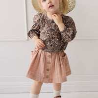 Organic Cotton Heather Blouse - Winter Moonless Night Childrens Top from Jamie Kay USA