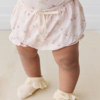 Organic Cotton Frill Bloomer - Sweet Pea Floral Childrens Bloomer from Jamie Kay USA