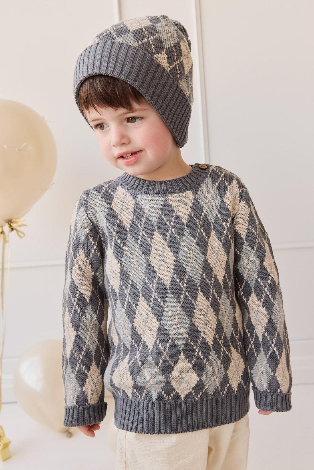 Enzo Jumper - Enzo Jacquard - Lava Smoke Childrens Jumper from Jamie Kay USA