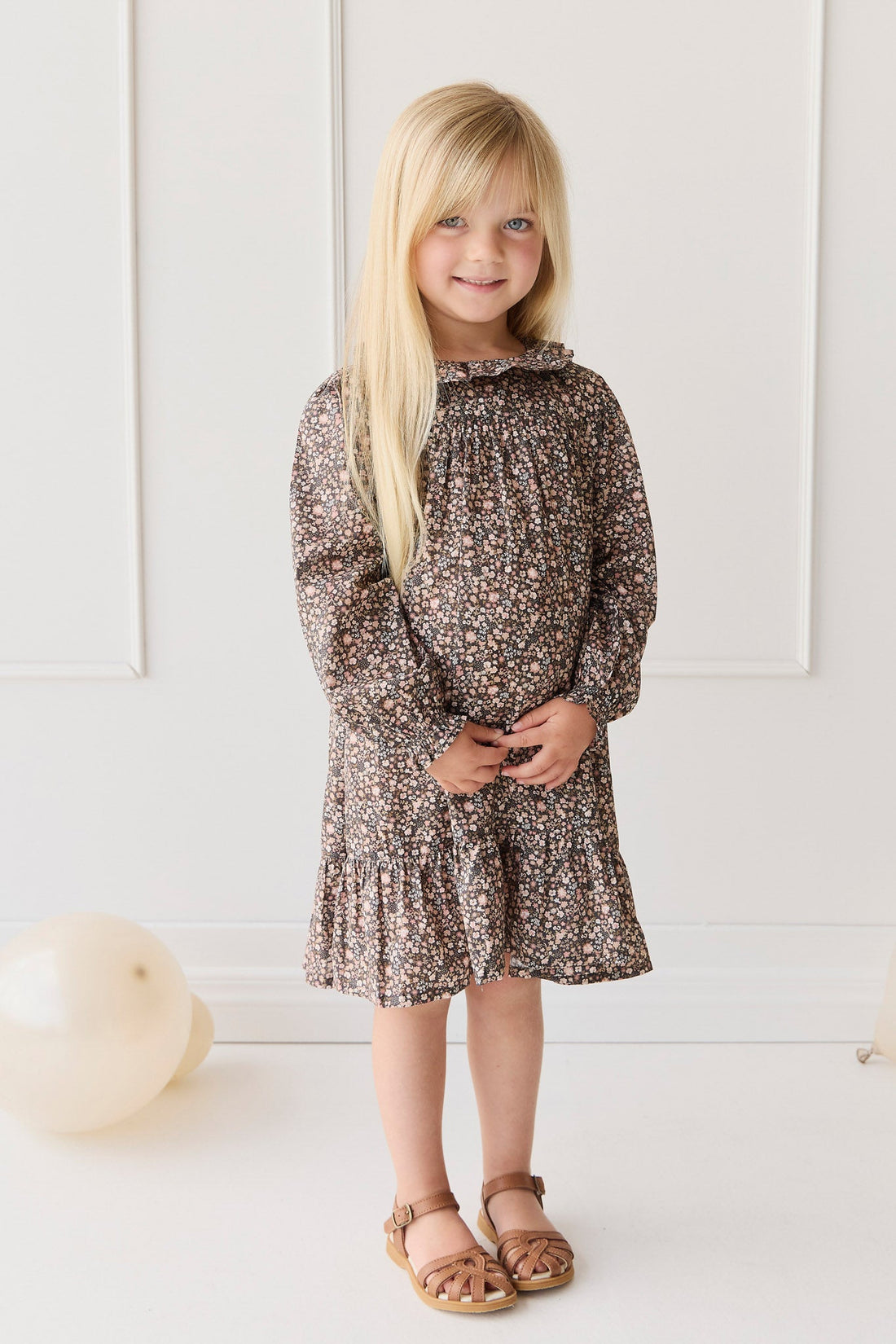 Organic Cotton Ivy Dress - Winter Moonless Night Childrens Dress from Jamie Kay USA