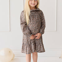 Organic Cotton Ivy Dress - Winter Moonless Night Childrens Dress from Jamie Kay USA