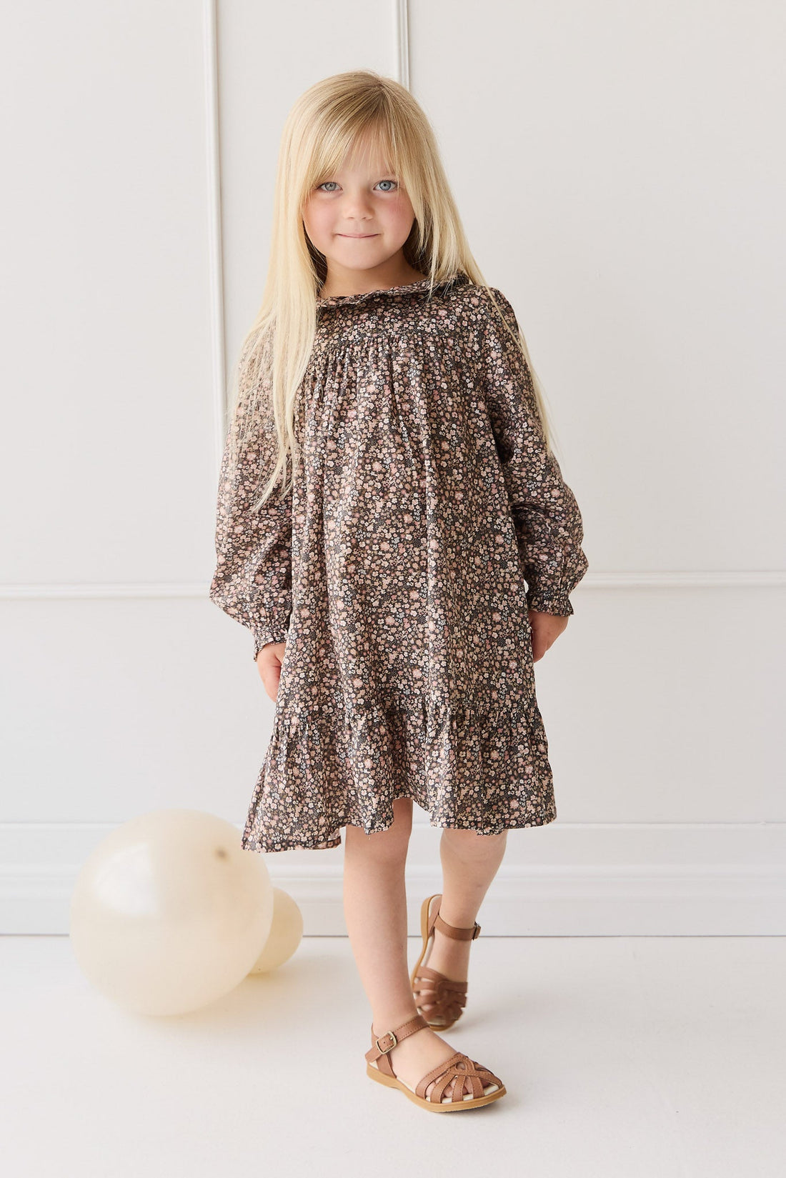 Organic Cotton Ivy Dress - Winter Moonless Night Childrens Dress from Jamie Kay USA