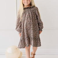 Organic Cotton Ivy Dress - Winter Moonless Night Childrens Dress from Jamie Kay USA