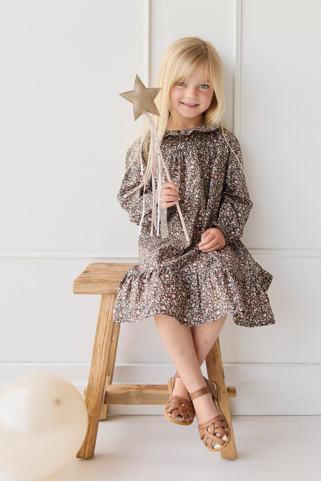 Organic Cotton Ivy Dress - Winter Moonless Night Childrens Dress from Jamie Kay USA