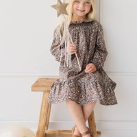 Organic Cotton Ivy Dress - Winter Moonless Night Childrens Dress from Jamie Kay USA