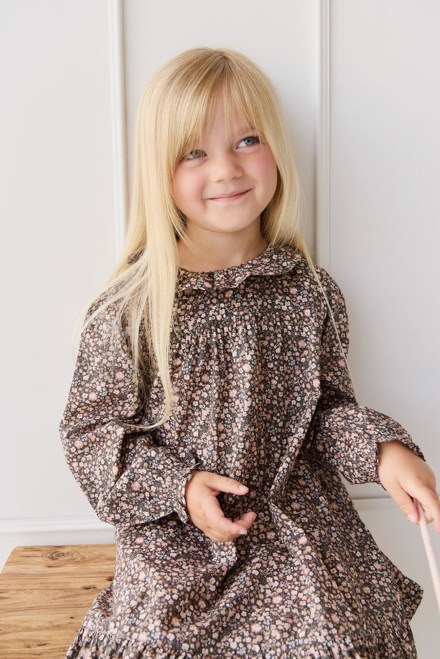 Organic Cotton Ivy Dress - Winter Moonless Night Childrens Dress from Jamie Kay USA