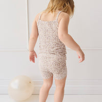 Organic Cotton Modal Elisa Bike Short - Amber Eggnog Childrens Short from Jamie Kay USA