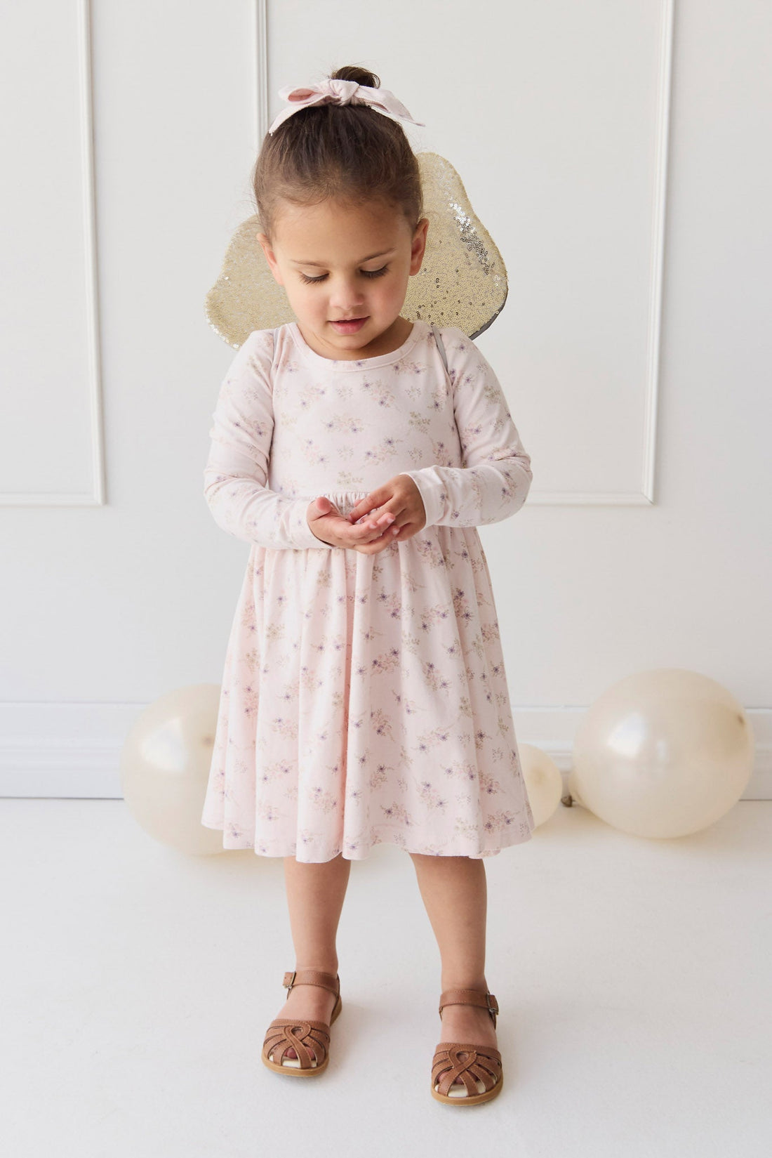 Organic Cotton Tallulah Dress - Sweet Pea Floral Childrens Dress from Jamie Kay USA