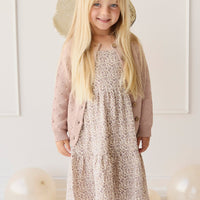 Dotty Cardigan - Dusky Rose Childrens Cardigan from Jamie Kay USA