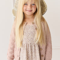 Dotty Cardigan - Dusky Rose Childrens Cardigan from Jamie Kay USA