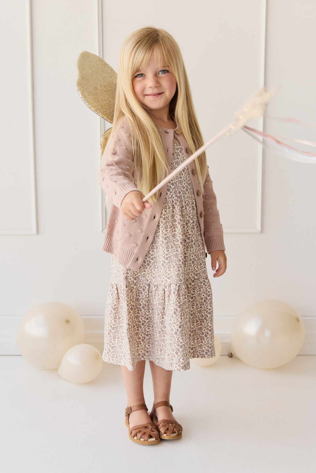 Organic Cotton Modal Matilda Dress - Amber Eggnog Childrens Dress from Jamie Kay USA