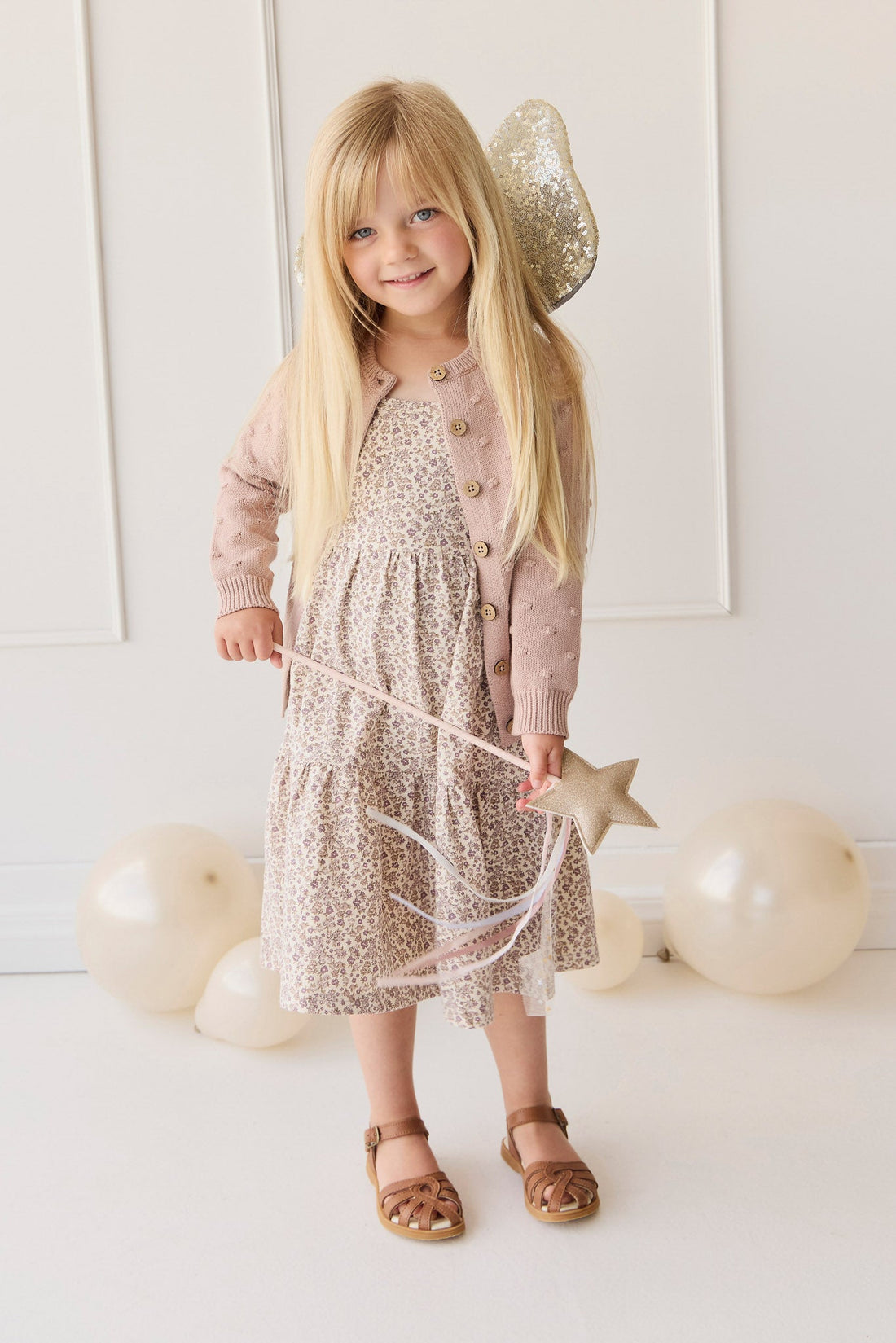 Organic Cotton Modal Matilda Dress - Amber Eggnog Childrens Dress from Jamie Kay USA