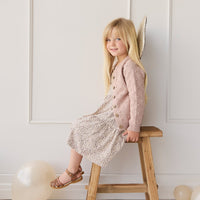 Dotty Cardigan - Dusky Rose Childrens Cardigan from Jamie Kay USA