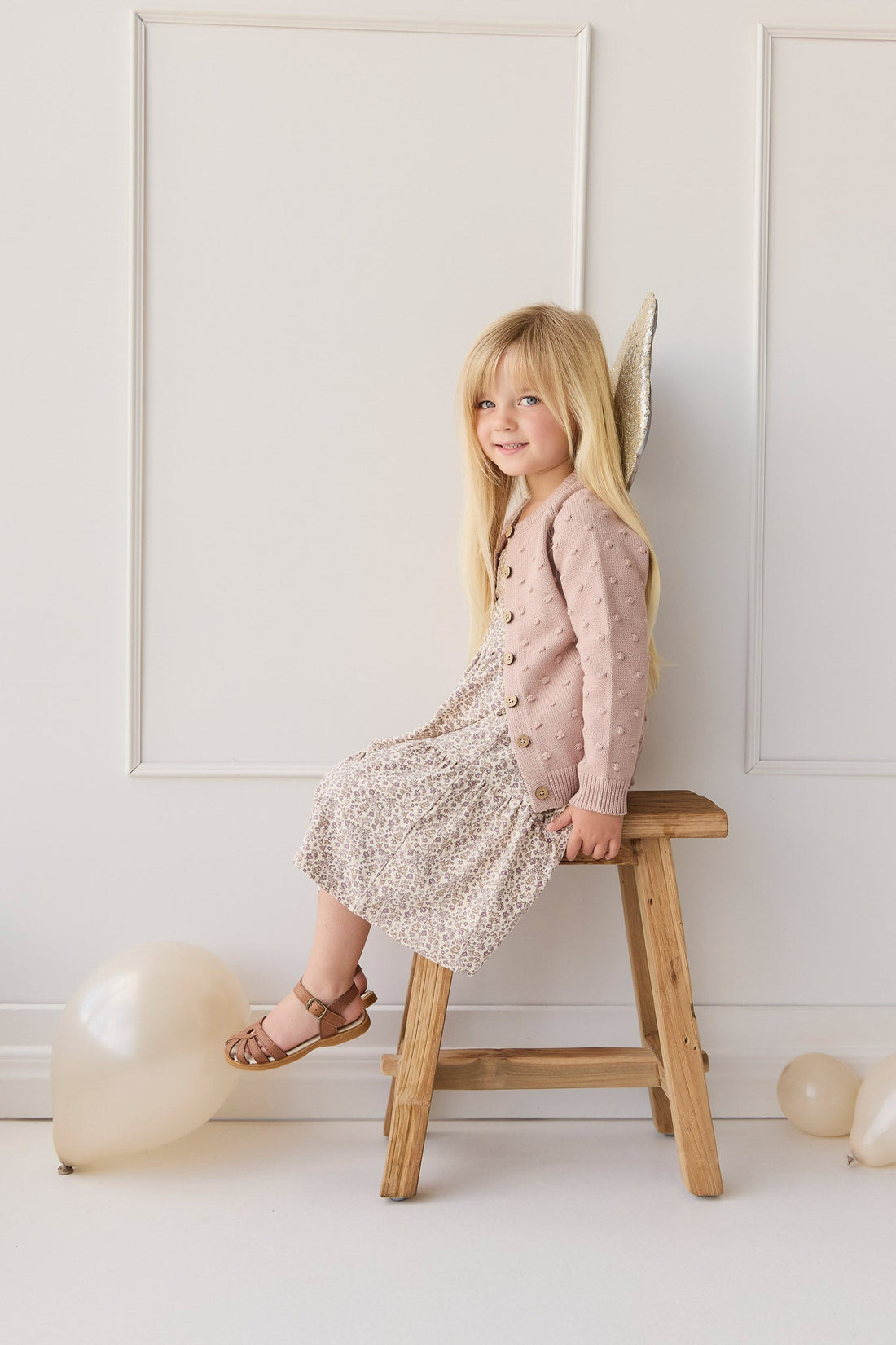 Organic Cotton Modal Matilda Dress - Amber Eggnog Childrens Dress from Jamie Kay USA