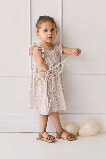 Organic Cotton Sienna Dress - Amber Floral Lilac Ash Childrens Dress from Jamie Kay USA