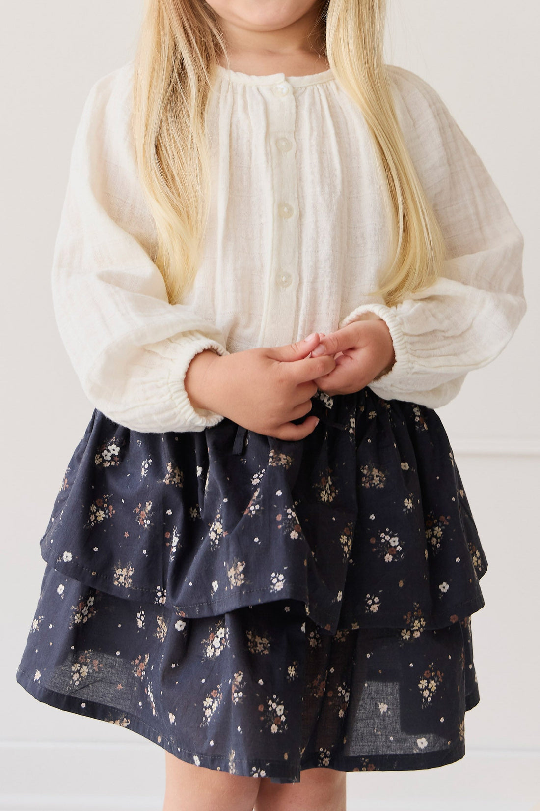 Organic Cotton Heidi Skirt - Bouquet De Fleur Childrens Skirt from Jamie Kay USA