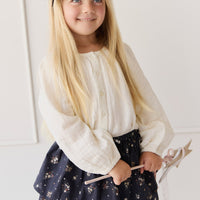 Organic Cotton Muslin Heather Blouse - Parchment Childrens top from Jamie Kay USA