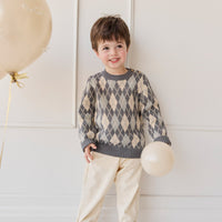 Enzo Jumper - Enzo Jacquard - Lava Smoke Childrens Jumper from Jamie Kay USA