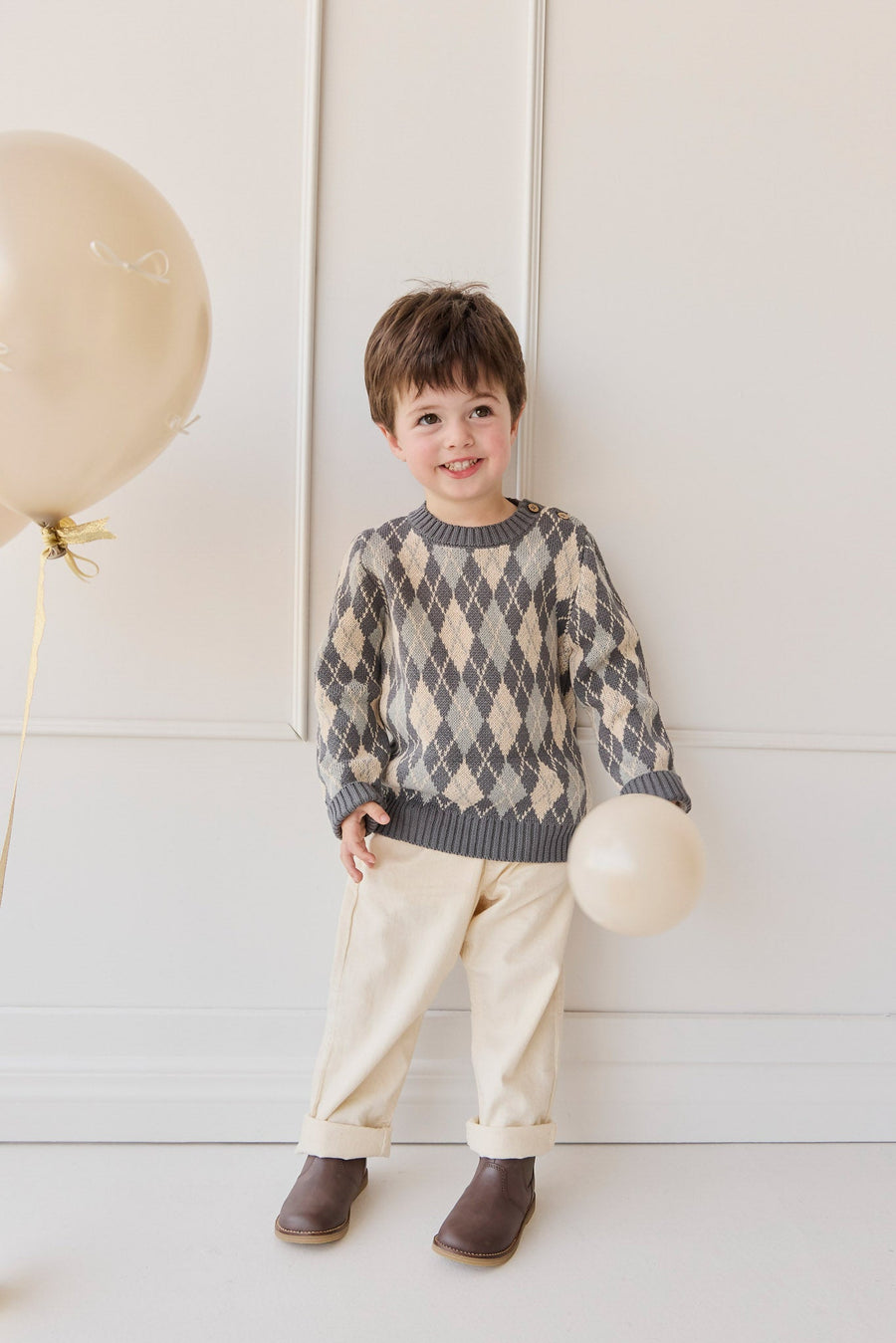 Enzo Jumper - Enzo Jacquard - Lava Smoke Childrens Jumper from Jamie Kay USA