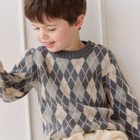 Enzo Jumper - Enzo Jacquard - Lava Smoke Childrens Jumper from Jamie Kay USA