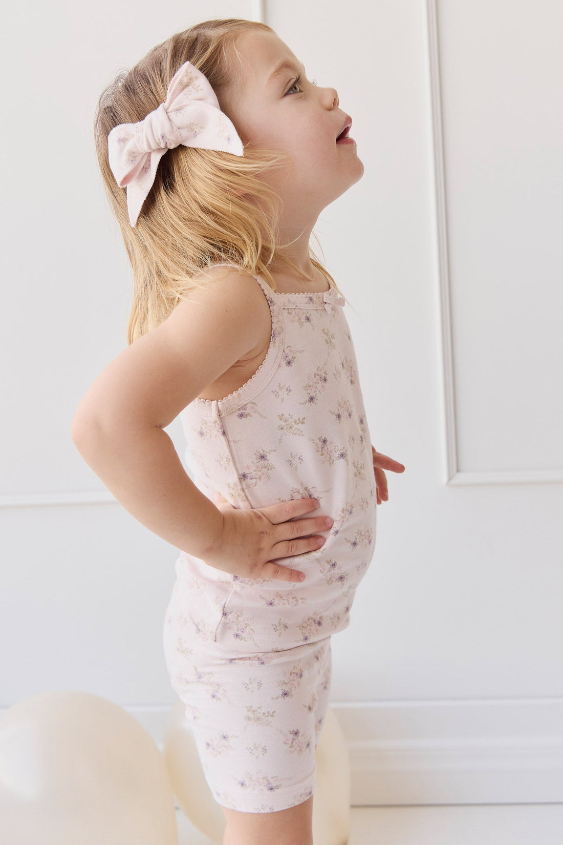 Organic Cotton Singlet - Sweet Pea Floral Childrens Singlet from Jamie Kay USA