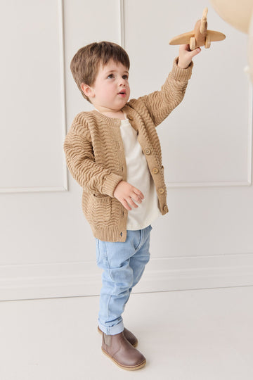 Maverick Cardigan - Toffee Marle Childrens Cardigan from Jamie Kay USA