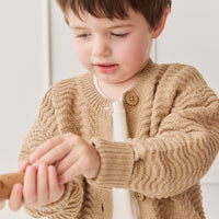 Maverick Cardigan - Toffee Marle Childrens Cardigan from Jamie Kay USA