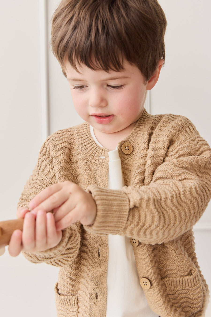 Maverick Cardigan - Toffee Marle Childrens Cardigan from Jamie Kay USA