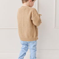 Maverick Cardigan - Toffee Marle Childrens Cardigan from Jamie Kay USA